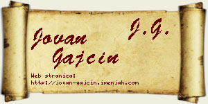 Jovan Gajčin vizit kartica